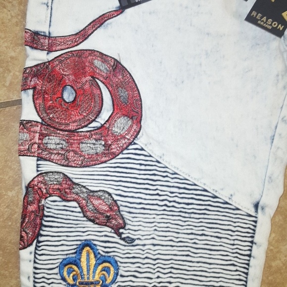 🚫SOLD!!🚫Snake Denim Biker Jeans 36w - Picture 2 of 8